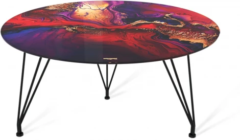 Столик журнальный Sheffilton SHT-TU29/H36/TT32 60 СТЕКЛО/МДФ черный муар/амарантовый