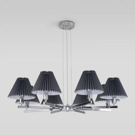 Умная подвесная люстра Eurosvet Peony 60136/8 хром/графит (220V)