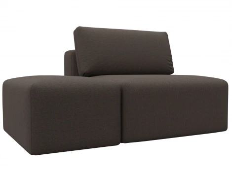 Модули диван и пуф Лига-060 НПБ (ЛДСП,Брус,Фанера,Рогожка/Коричневый) Лига Диванов 129739