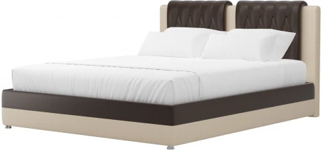 Кровать интерьерная Камилла 200 (Коричневый,Бежевый/Экокожа) Лига Диванов арт.120668