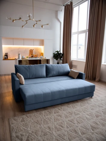 РИМИНИ Диван прямой синий D1 furniture арт.AAA4046011