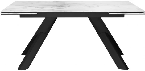Стол DikLine KX160 мрамор белый ,опоры черные