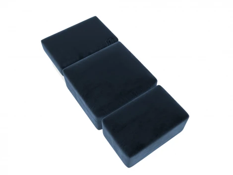 Модули диван и пуф Лига-060 НПБ (ЛДСП,Брус,Фанера,Велюр/Синий) Лига Диванов 129590