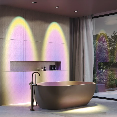 Встраиваемый светильник 12Вт 3000К Maytoni Lens DL105-12W3K-B (LED, 220V, круглые, IP44)