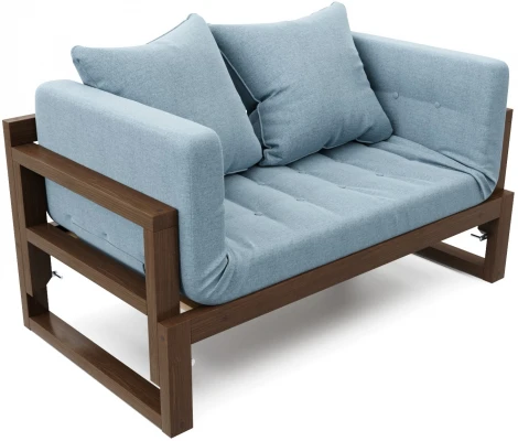 Кушетка Arsko Амбер орех голубая рогожка