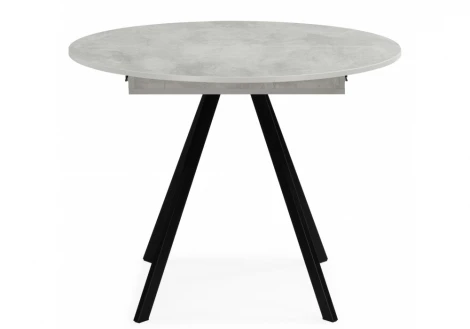 Кухонный стол Woodville Карпер 90(120) бетон метрополитан / черный матовый