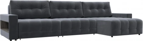 Диван угловой с полками Лига-053 НПБ Лонг Лига Диванов (Велюр) арт.128961