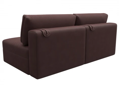 Диван прямой модульный Лига-060 НПБ (ЛДСП,Брус,Фанера/Пластик/Замша/Бордовый) Лига Диванов 129465