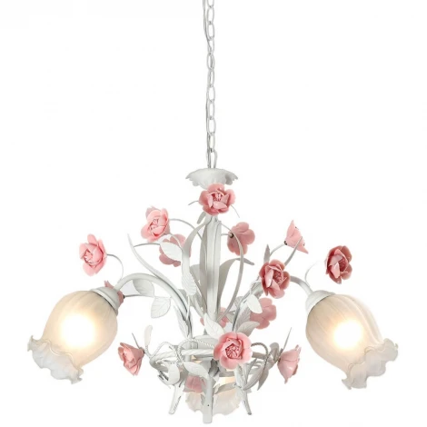 Подвесная люстра Lucia Tucci Fiori Di Rose 106.3 (220V, муранское стекло, на цепи, цветы, ветки, розы)