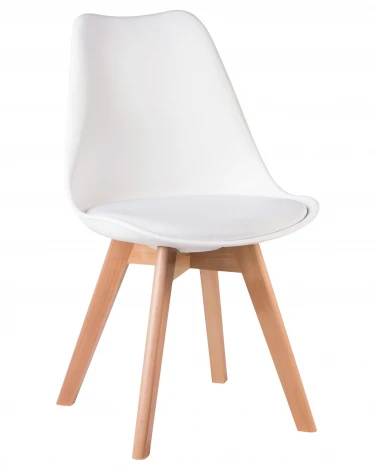 Набор 4 шт стул обеденный DOBRIN JERRY SOFT (ножки светлый бук, цвет сиденья белый (W-02))