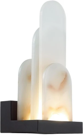 Настенный светильник Odeon Light Foros 5438/12WL черный/металл/смола под алебастр /акрил LED 12W 3000K (220V)
