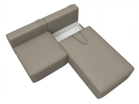 Диван угловой модульный Лига-060 НПБ угол универсальный (ЛДСП,Брус,Фанера/Пластик/Экокожа/Бежевый) Лига Диванов 130060