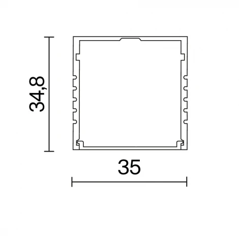 Алюминиевый профиль накладной 35x35 серебро, 2 м Maytoni Led Strip 631008