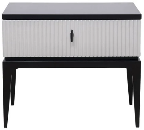 Тумба прикроватная Garda Decor GD-00004 (Черный/Черный,Белый)