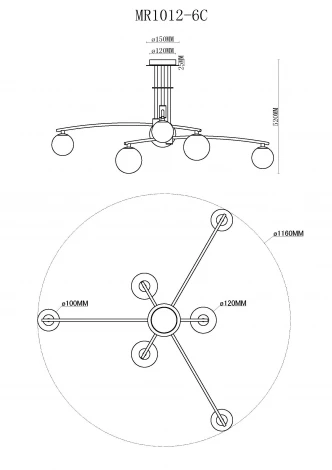 Потолочная люстра MyFar Stacy MR1012-6C (220V)