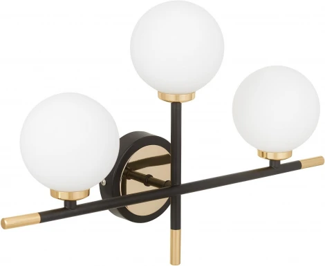 Настенный светильник Lumina Deco Marsiada LDW 6033N-3 BK+F.GD (220V, шарики)