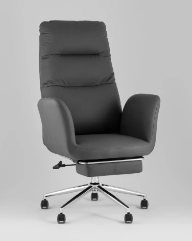 Кресло руководителя TopChairs Solid NC с оттоманкой серый УТ000041760