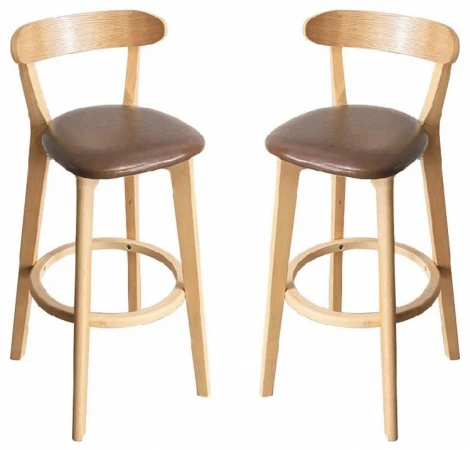 Набор из 2 стульев барных Elevate Zenith Hesby (Бук/Полиуретан) арт.HSBI_B016_wooden_greyp_2