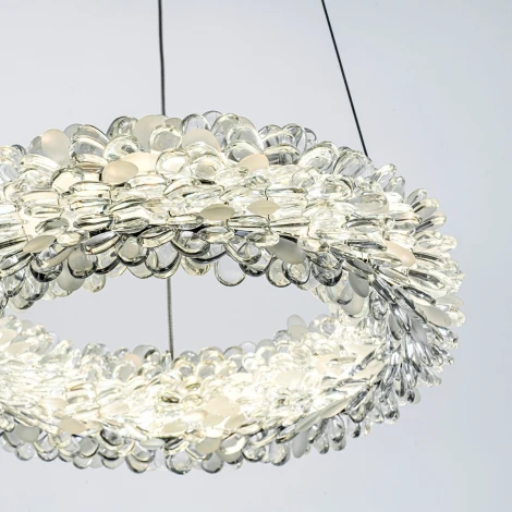 Подвесной светильник светодиодный хрустальный с пультом с регулировкой цветовой температуры и яркости Modelux MODESTYLE MS.5002.300 CR