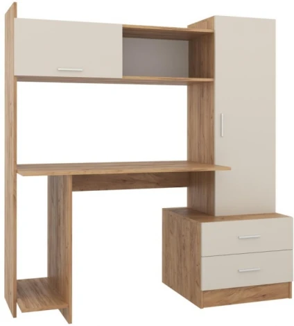 Компьютерный стол Woodville Бишоп 7 153х59х160 дуб крафт золотой / кашемир