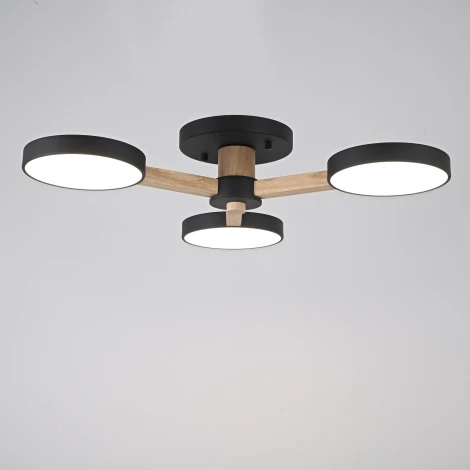 Потолочная люстра Wi-Fi на штанге Turna 3 Black By ImperiumLoft Turna01 (LED, 220V, голосовое управление, умный дом - Алиса)