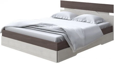 Без бренда Кровать Milton (ЛДСП Ясень Шимо Темный/Дуб Шамони светлый) 90x190
