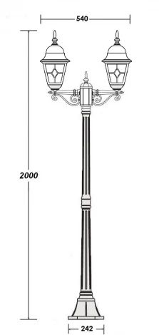 Наземный фонарь Oasis Light QUADRO M lead GLASS 79908MAlgG Bl (220V, фонарь, IP44)