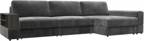 Диван угловой с полкой Лига-055 НПБ Лонг угол универсальный Лига Диванов (Велюр) арт.129106