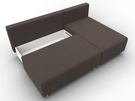 Диван угловой Лига-102 угол универсальный (ДСП,Брус,Фанера,Рогожка/Коричневый) Лига Диванов 134796