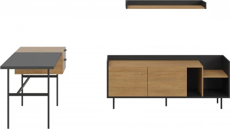 Композиция Look 20 (ЛДСП/Черный) ОГОГО Обстановочка! арт.848785