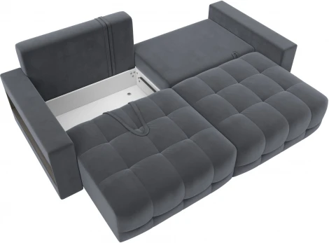 Диван прямой с полками Лига-053 НПБ Лига Диванов (Велюр) арт.128892