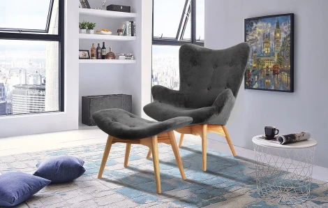 Кресло DС-917 цвет графит HE 492-10 ноги ясень-01