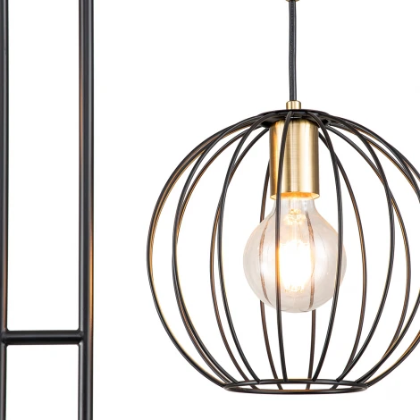 Торшер Quebec 10176/2 E27*60W Black/Brass (220V, шар, шарики)