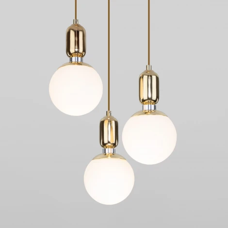 Подвесной светильник Eurosvet Bubble 50151/3 золото (220V, на проводе, шарики)