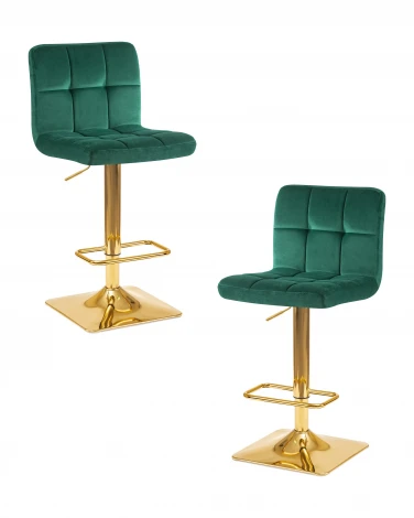 Набор 2 шт стул барный DOBRIN GOLDIE (зеленый велюр (MJ9-88))