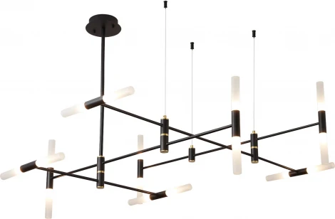 Потолочная люстра на штанге ST Luce SL1216.403.16 Черный/Белый G9 16*5W 4000K (220V, на тросе)