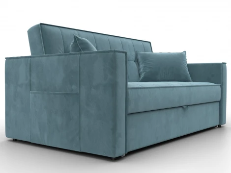 Диван прямой Лига-104 (140) (ЛДСП,Брус,Фанера,Велюр/Бирюзовый) Лига Диванов 134869