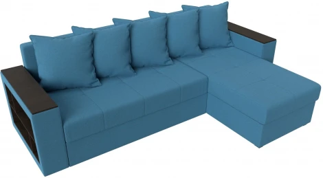 Диван угловой Дубай Лайт правый угол (Голубой/Рогожка) Лига Диванов арт.121641