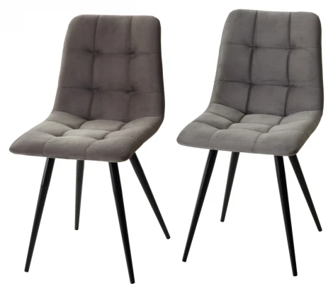 Стул CHILLI-Q графит #14, велюр / черный каркас, 4 шт/ 1 к