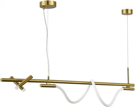 Подвесной светильник с гибким неоном ST Luce Marlow SL6118.303.03 Латунь/Латунь LED 2+1*3+11W 4000K (220V, на тросе)