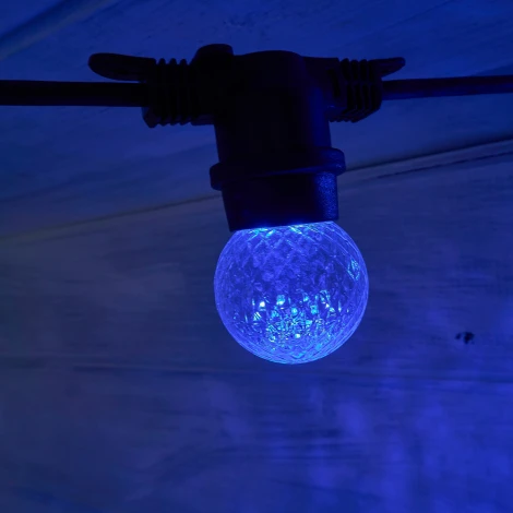 Лампа декоративная светодиодная, форма "Ананас", прозрачная, цвет синий Volpe Bicolor LED-D45-1W/BLUE/E27/CL/С PINEAPPLE