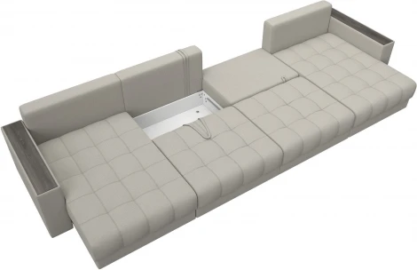 Диван П-образный с декором Лига-049 НПБ Лонг Лига Диванов (Рогожка) арт.128552