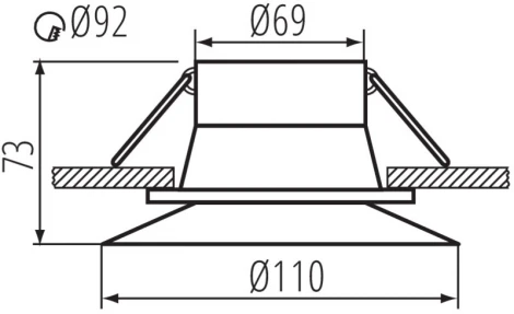 Встраиваемый точечный светильник без цоколя Kanlux AJAS 33160 (12V, круглые)
