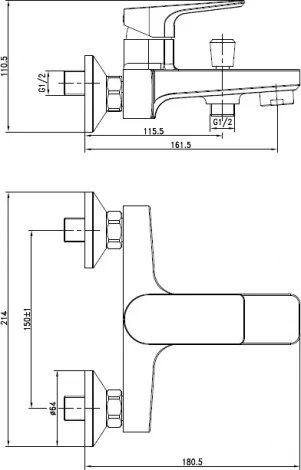 Смеситель Cersanit Nature 63064 для ванны с душем
