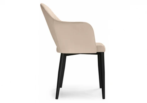 Обеденный стул на металлокаркасе Woodville Vener beige / black 15082
