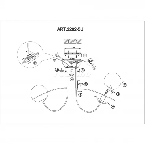 Потолочная люстра F-Promo Grana 2202-5U