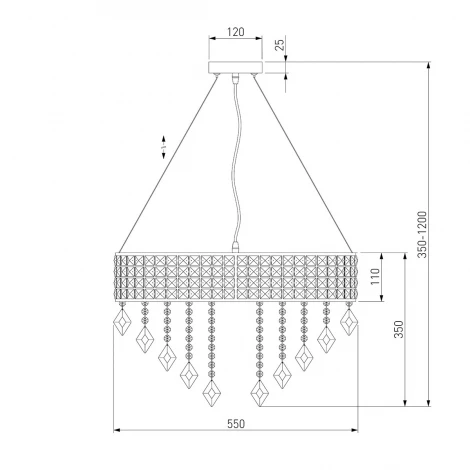 Подвесная люстра Eurosvet Kira 10115/8 хром/прозрачный хрусталь Strotskis