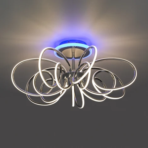 Потолочная люстра RGB на штанге Citilux Salma Smart CL224A171 (LED, 220V, голосовое управление, пульт управления, управление смартфоном, умный дом - Алиса, Маруся, Экосистема Сбер)