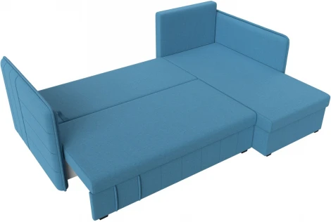 Диван угловой Слим правый угол (Голубой/Рогожка) Лига Диванов арт.121150