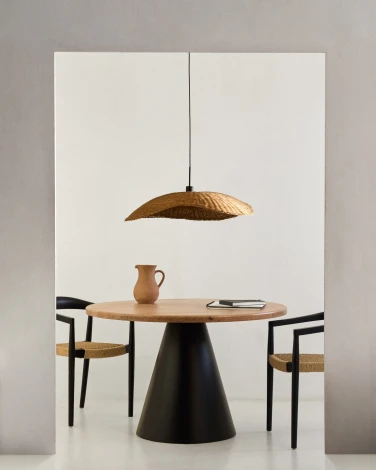 Круглый стол Wilshire из массива акации, стальные ножки с черной отделкой, Ø 120 см La Forma (ex Julia Grup) арт.183073